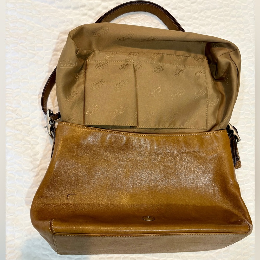 COACH Vintage Hampton Shoulder Crossbody Bag  Pretty & 100% Silk Scarf  Y2K 💙👜🤩 - Picture 11 of 14